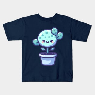 Cute Kawaii Smiley Plant in a Pot | Kawaii Houseplant | Kawaii Cute Plant Design Kids T-Shirt
